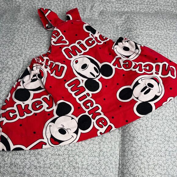 Rare Vintage Mickey & Co by JG Hook Mickey Mouse Overall Dress Size 3t - Picture 2 of 3